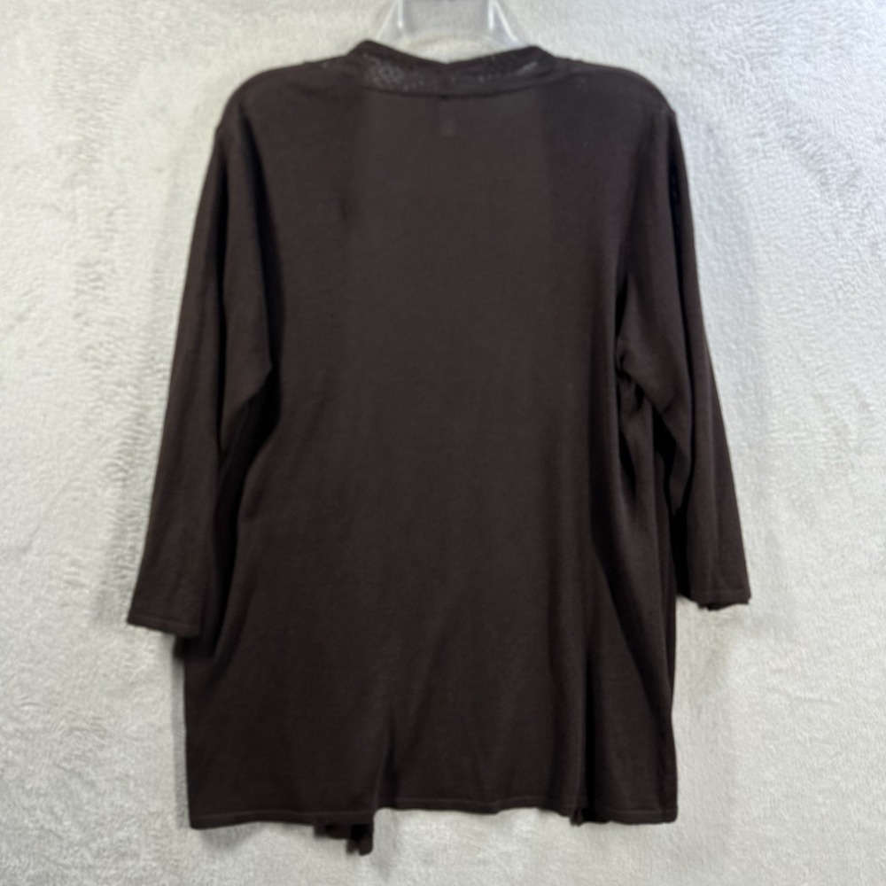 Chico's Open Front Lightweight Knit Brown Cardigan Sweater Size L (2) Summer - Picture 4 of 6